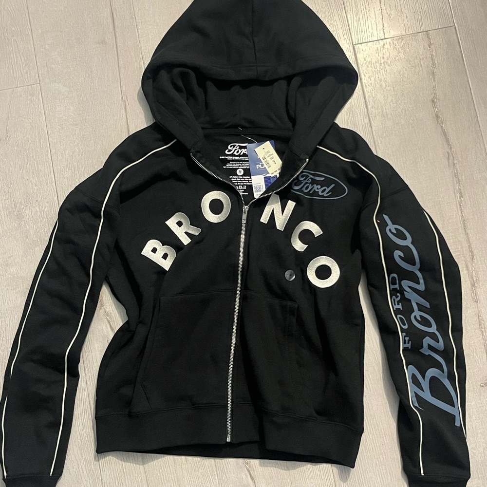Ford mens Black and White Bronco Hoodie